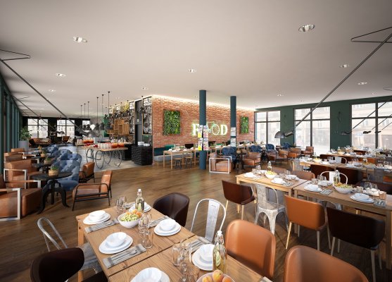 Restaurant – the niu Bricks Hamburg<br>Projekt: The niu Hotels