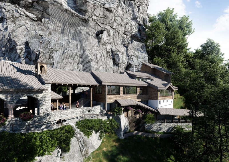 Restaurant Beatushöhlen<br>Projekt: Von Allmen Architekten