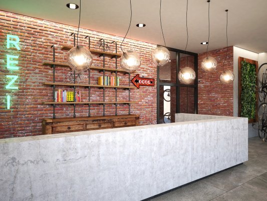 Bar – the niu Bricks Hamburg<br>Projekt: The niu Hotels