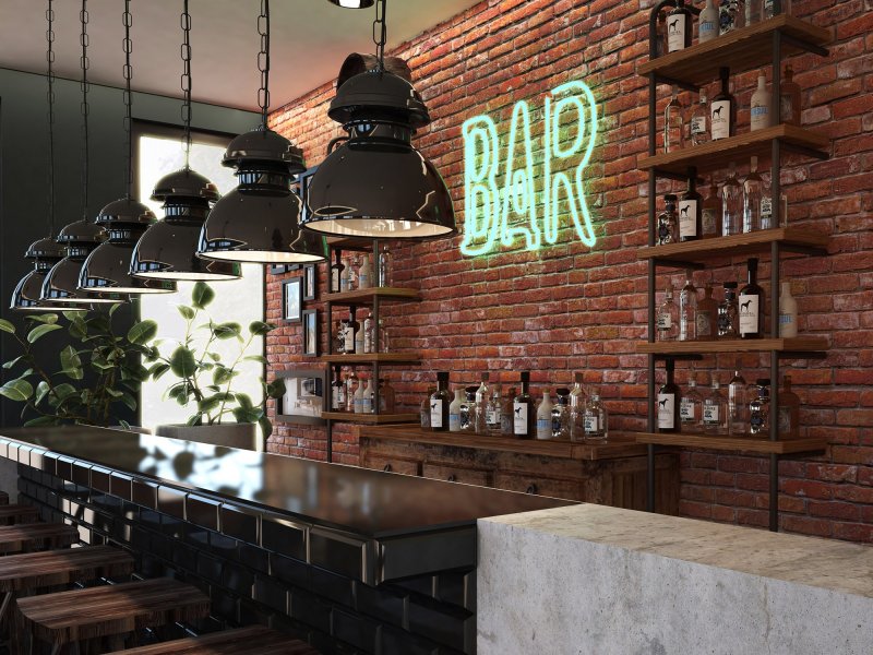 Bar – the niu Bricks Hamburg<br>Projekt: The niu Hotels